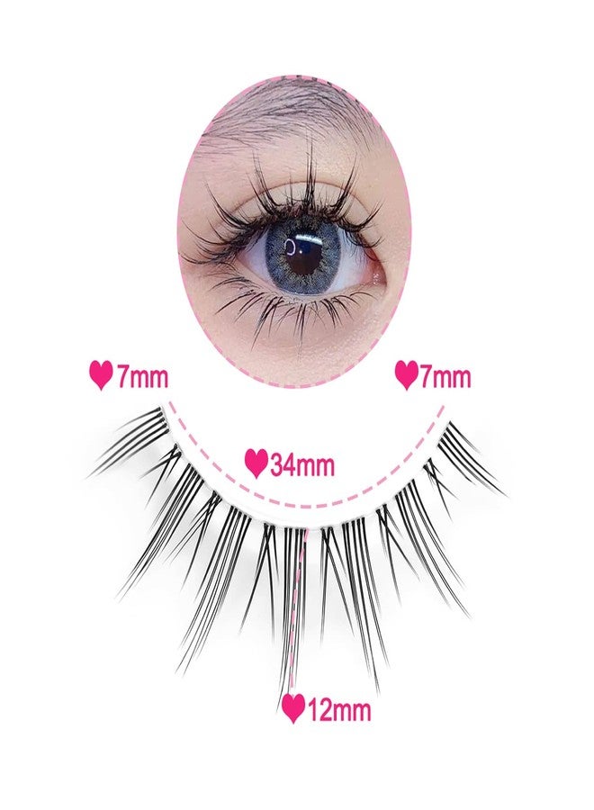 Outopen Manga Lashes Natural Look Japanese Anime Lashes Korean Asian Wispy Spiky Lashes with Clear Band Short Fake Eyelash 10 Pairs Pack by outopen - Image 2